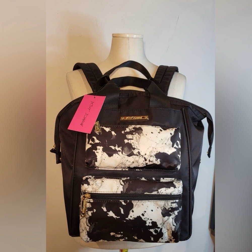 Betsey Johnson Black and White Backpack